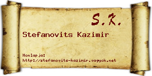 Stefanovits Kazimir névjegykártya